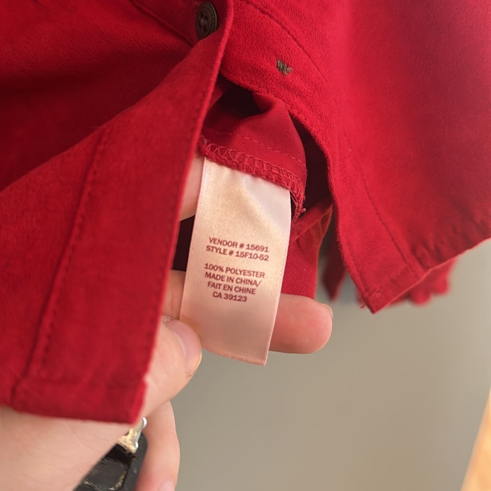 Northern Reflections Red Button-Shacket ❤️ - Picture 6 of 6